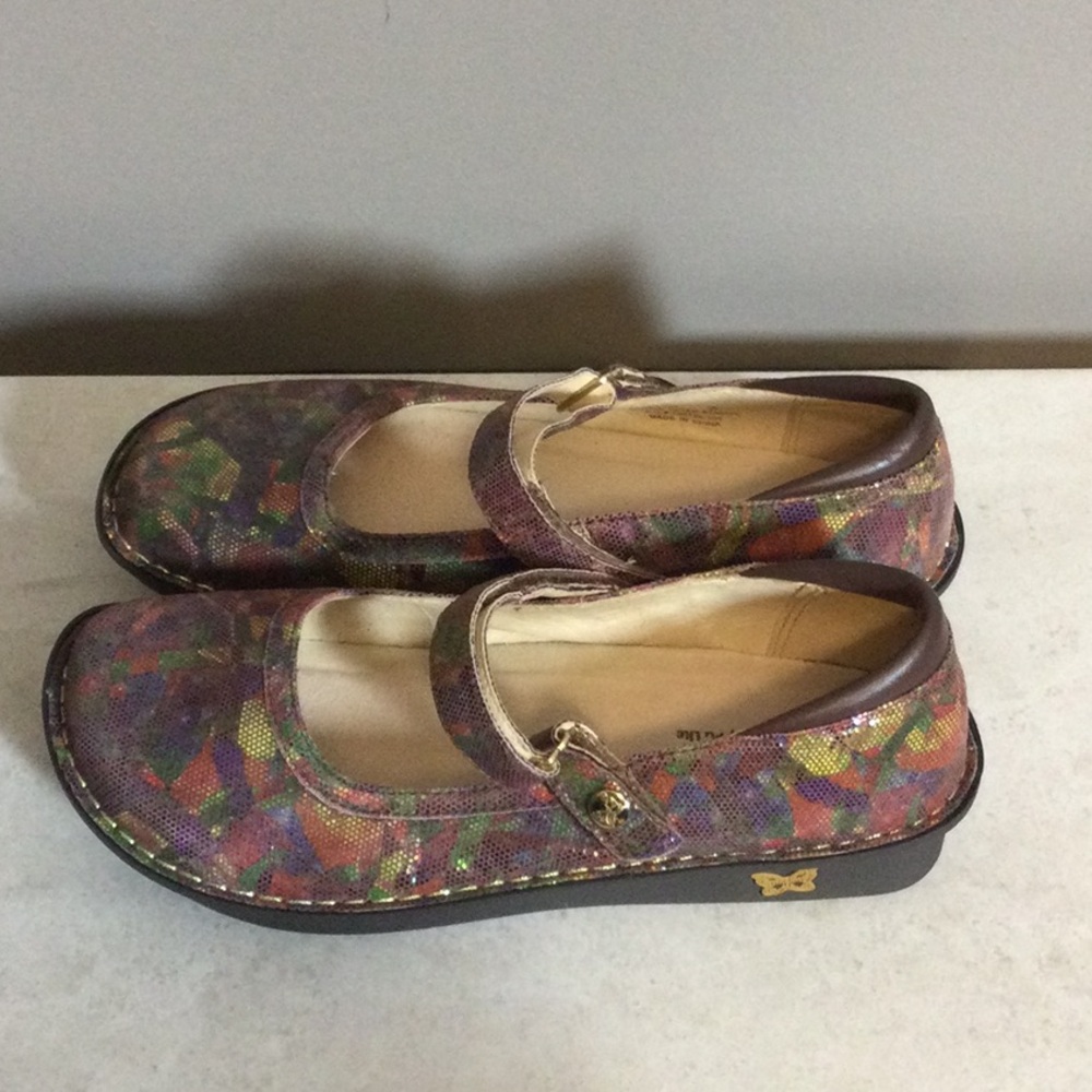 EU 39 Alegria Multicolor Mary Jane Shoes - Picture 3 of 11